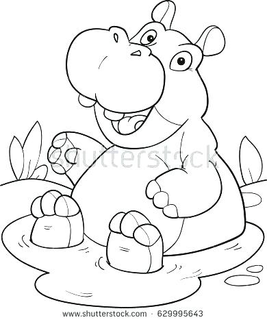 390x470 Baby Hippo Coloring Pages Baby Hippo Coloring Pages Animal