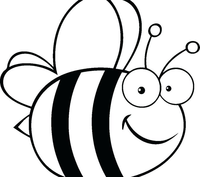678x600 Bee Coloring Page Cartoon Bee Flower A Page To Print Out