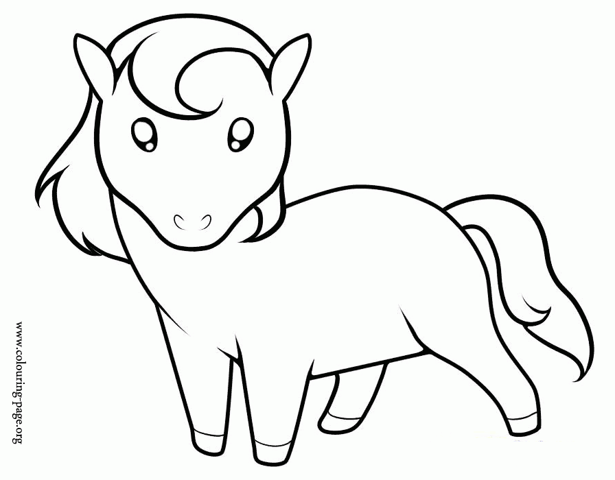 896x700 Cute Horse Coloring Pages