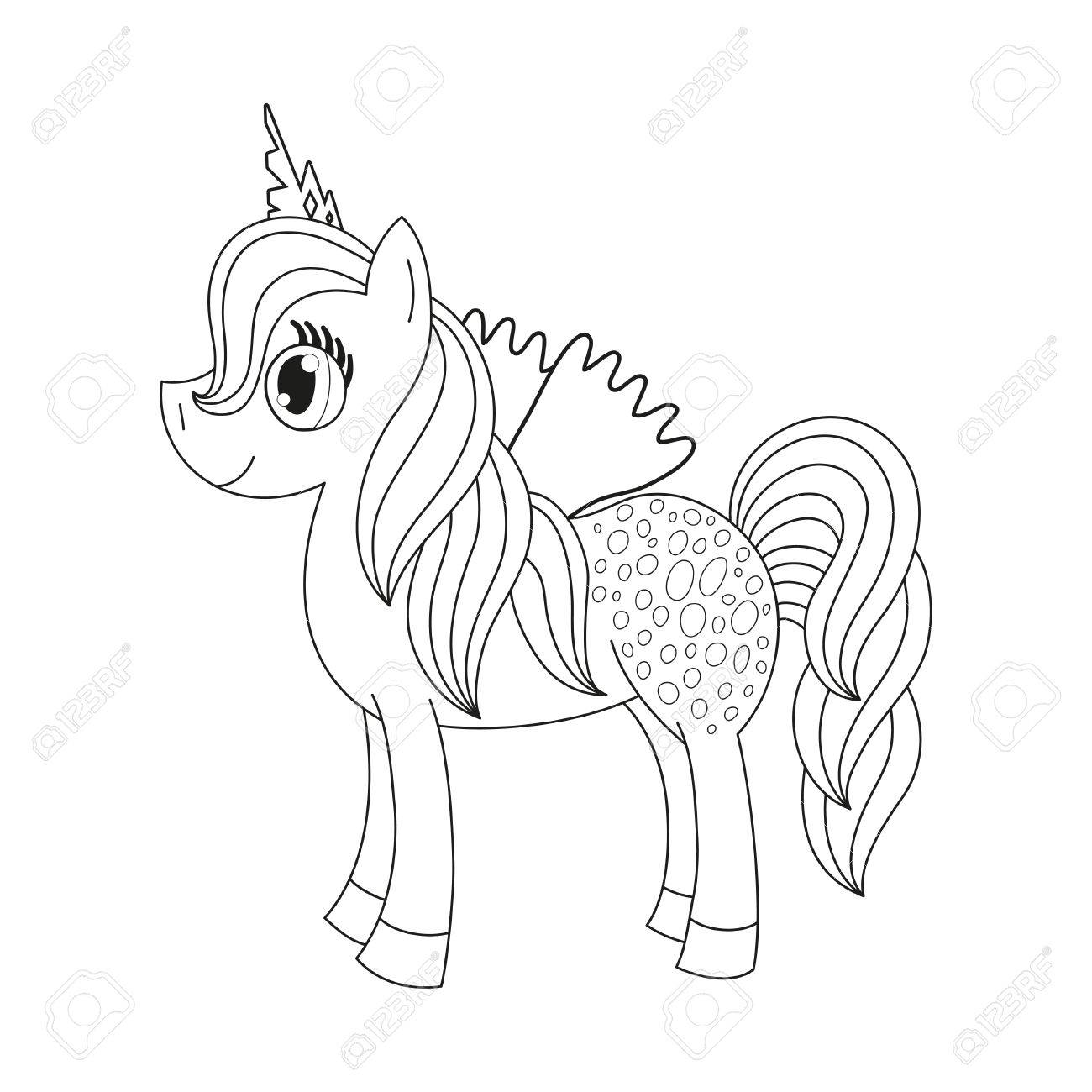 1300x1300 Vector Illustration Of Cute Horse Princess, Royal Pony