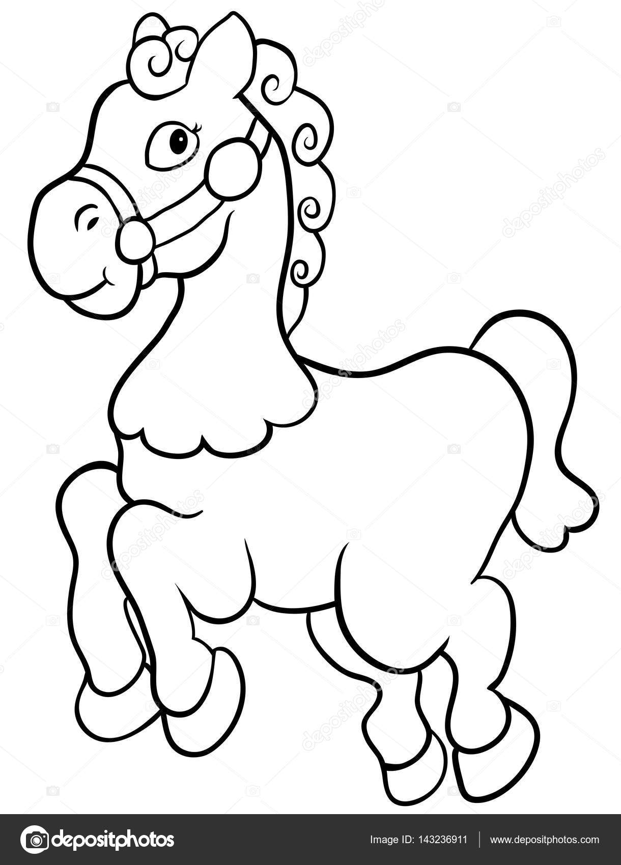 1220x1700 Cartoon Farm Animals. Cute Horse Smiles Eps 10 Vector