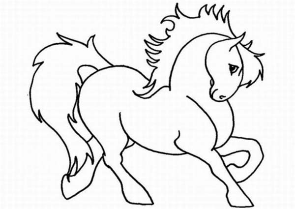 600x425 Cute Horse Cartoon In Horses Coloring Page