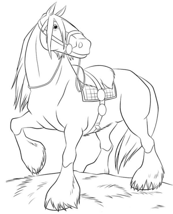 600x740 Cute Horse Coloring Page