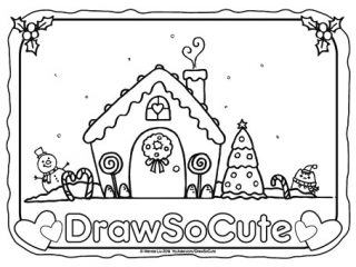 320x240 Draw So Cute Com Coloring Pages Free Gingerbread House Coloring