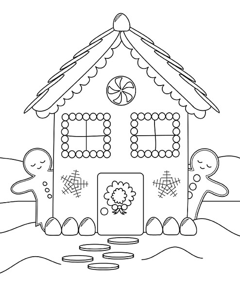 494x611 Elegant Gingerbread House Coloring Pages 40 In Cute Coloring Pages