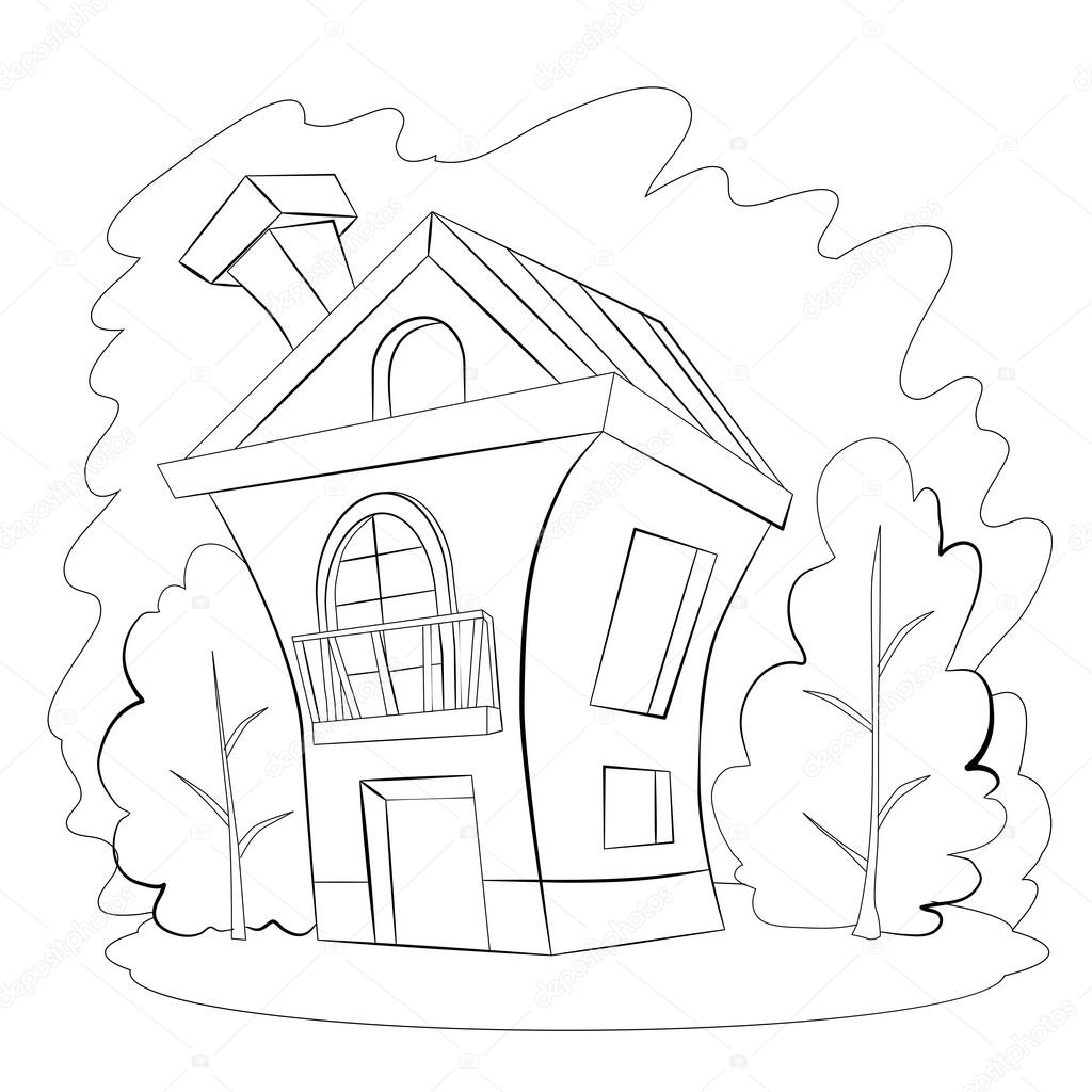 1024x1024 Cartoon Cute House Stock Vector Vitasunny