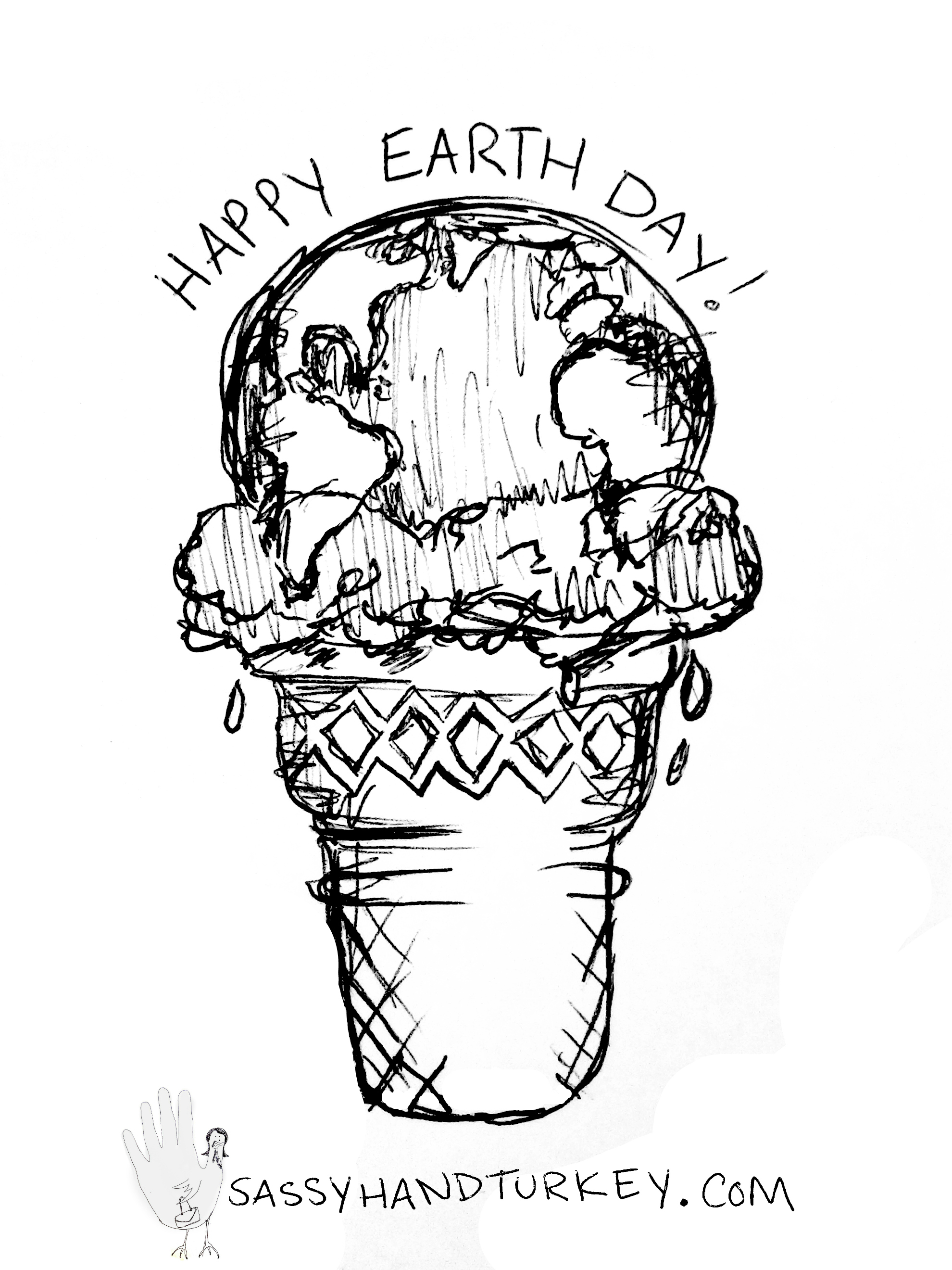 1980x2640 Happy Earth Day Ice Cream! Sassy Hand Turkey