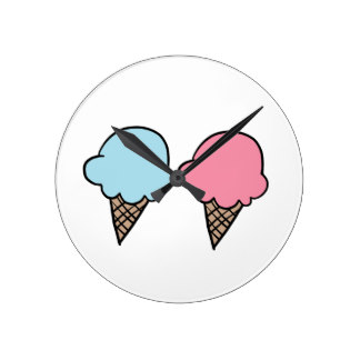 324x324 Cute Ice Cream Wall Clocks