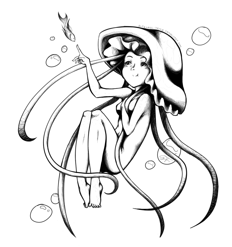 791x844 Jellyfish Girl By Blitzkreg Trixie