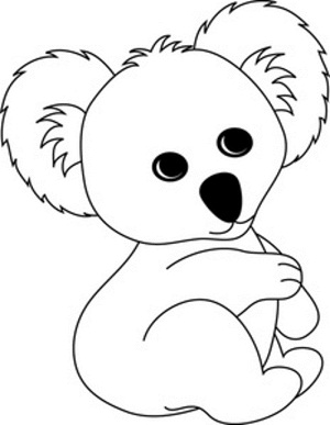 300x387 Cute Koala Coloring Pages Coloring Kids Learning