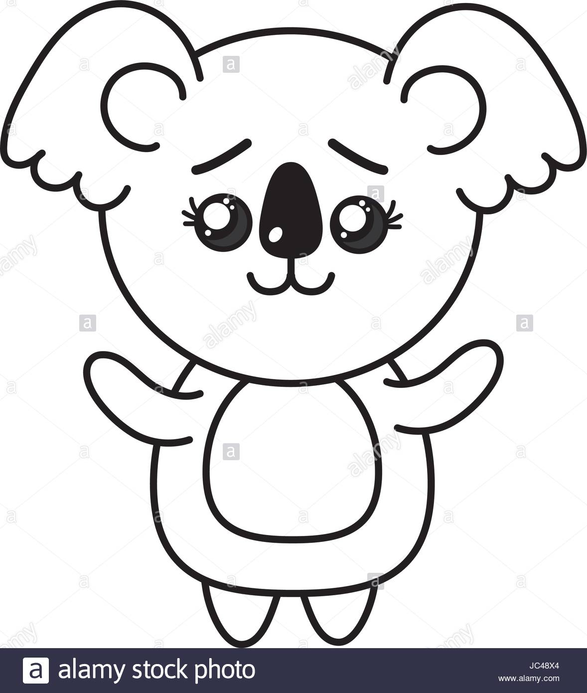 1178x1390 Line Cute Koala Wild Animal With Face Expression Stock Vector Art
