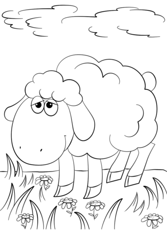 340x480 Cute Cartoon Lamb Coloring Page Free Printable Coloring Pages