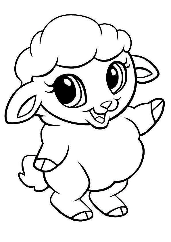 595x842 Print Coloring Image Funny Sheep, Machine Applique Designs