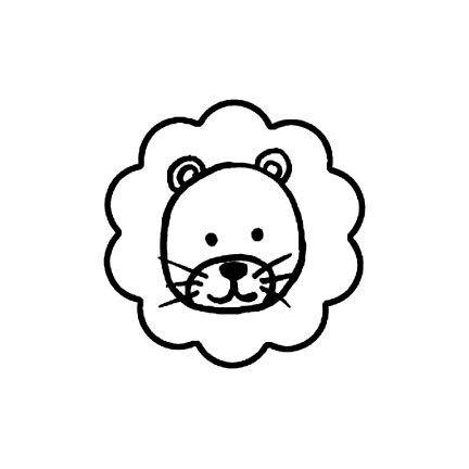 432x432 Cute Lion Rubber Stamp