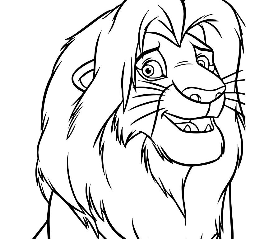 820x768 Lion Head Coloring Pages Free Printable Animals For Adults