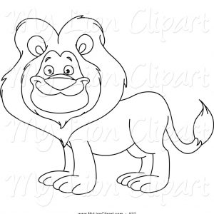 300x300 Lion Outline Clipart Kid Lion Coloring Page Design Of A Cute Asmw