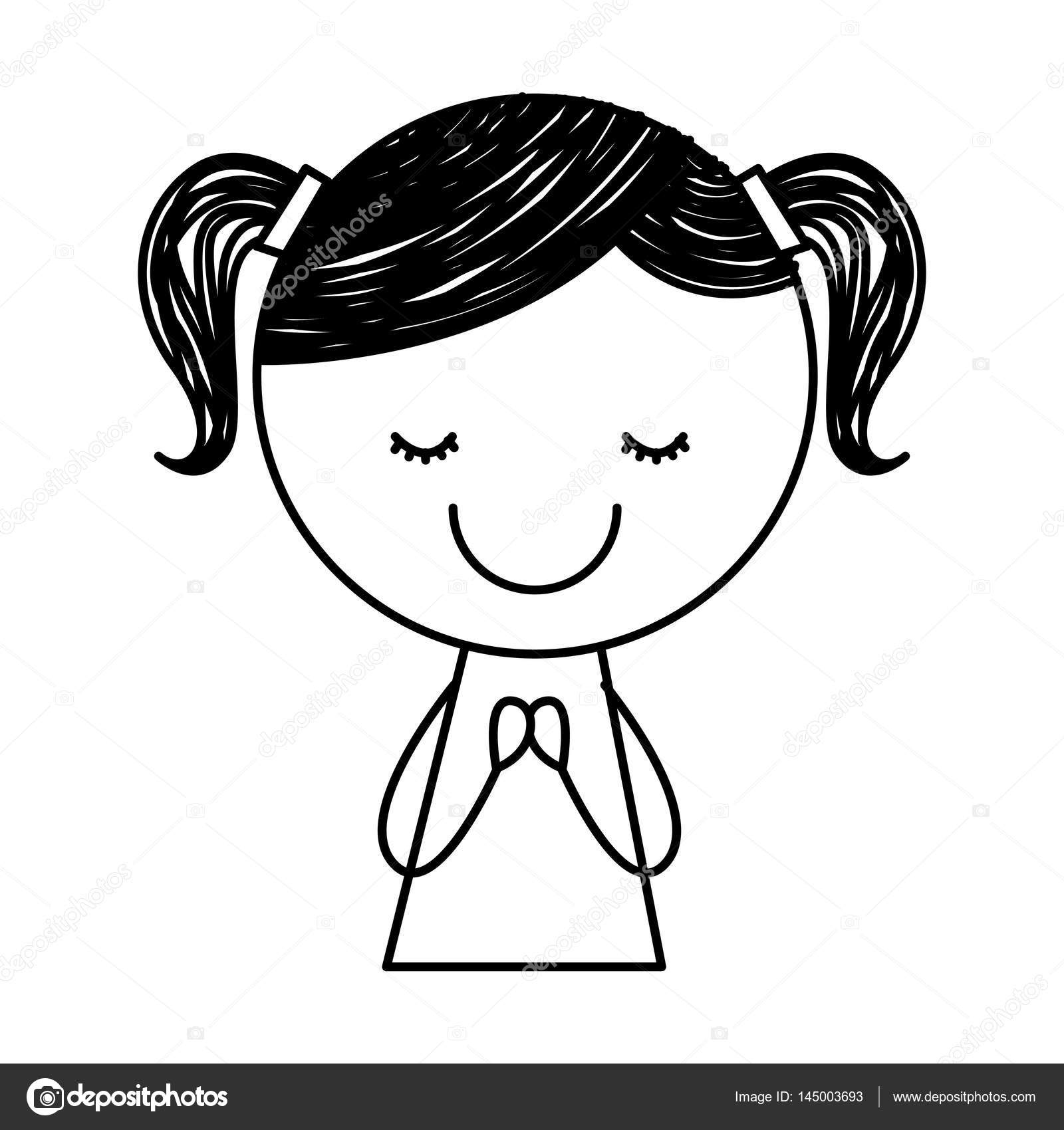 1600x1700 Cute Little Girl Drawing Character Stock Vector Yupiramos