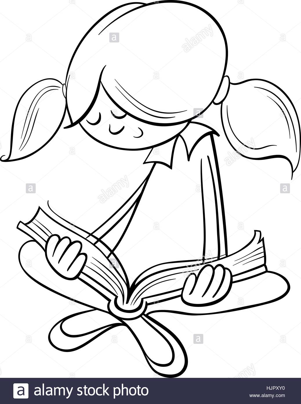 1038x1390 Black And White Cartoon Illustration Of Cute Little Girl Character