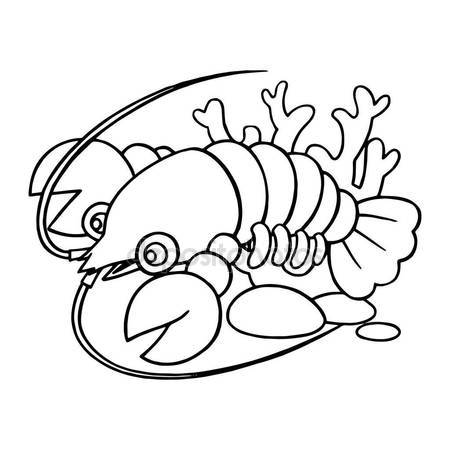 450x450 Cute Cartoon Lobster White Background Childrens Prints Shirt Color