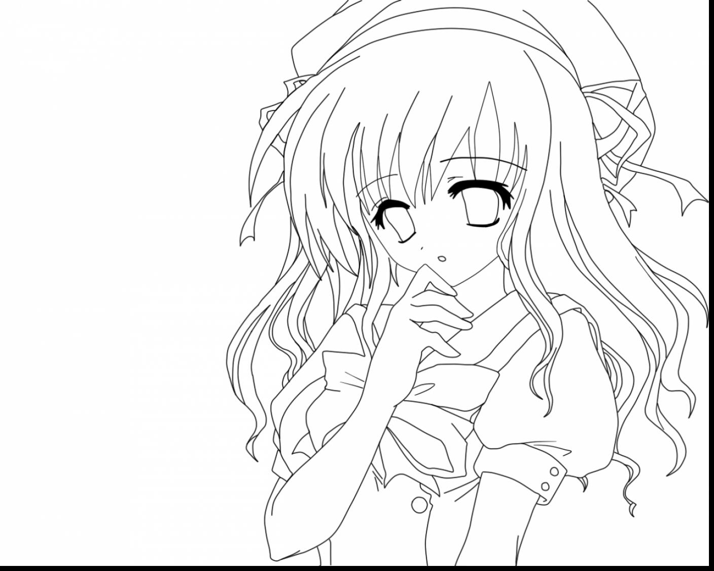 1408x1126 Anime Girl Coloring Pages