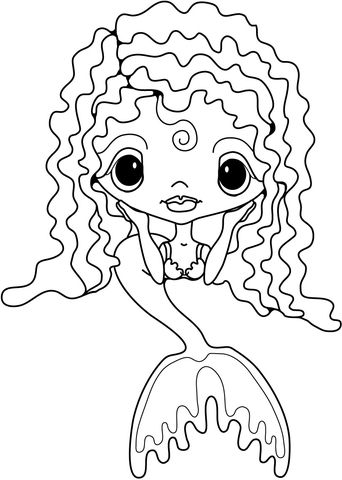 342x480 Cute Little Mermaid Coloring Page Free Printable Coloring Pages