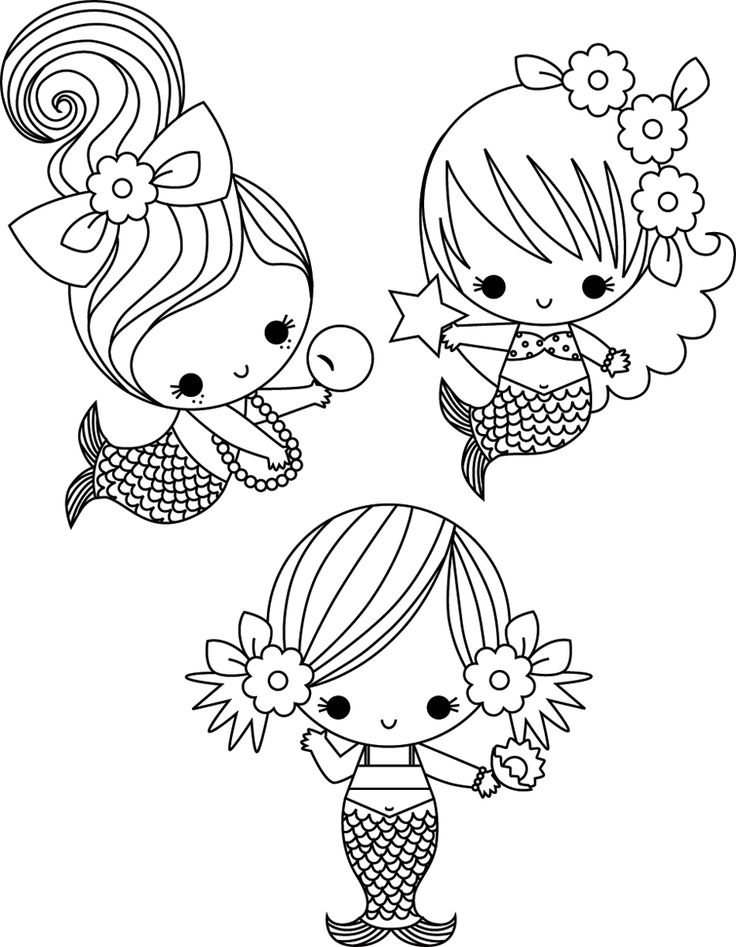 736x947 Cute Mermaid Coloring Pages