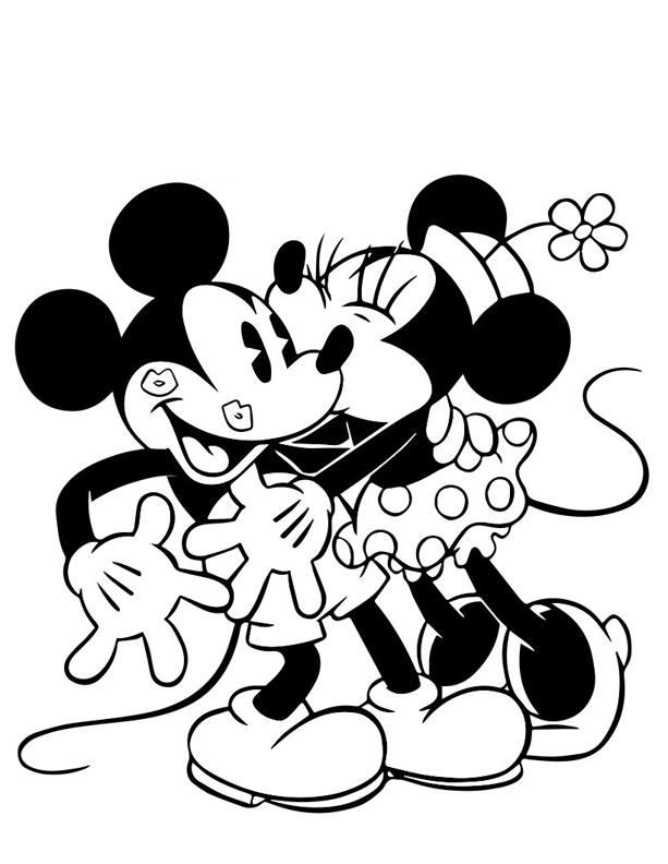 613x792 Minnie Kiss Mickey Color Me Disney Crafts