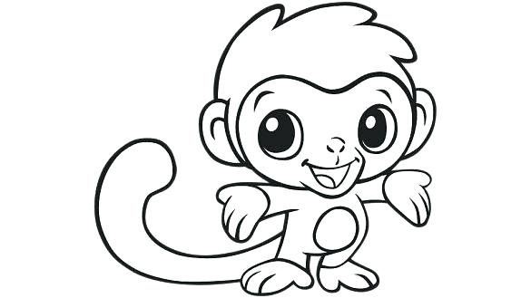 585x329 Coloring Pages Monkeys Coloring Pages Cute Monkeys A Ba Monkey