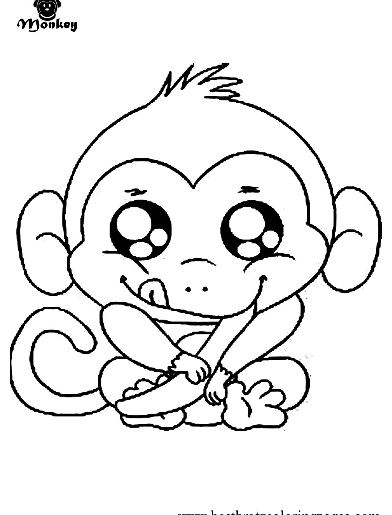 800x1050 Coloring Pictures Of Cute Monkeys Copy Free Cartoon Monkey