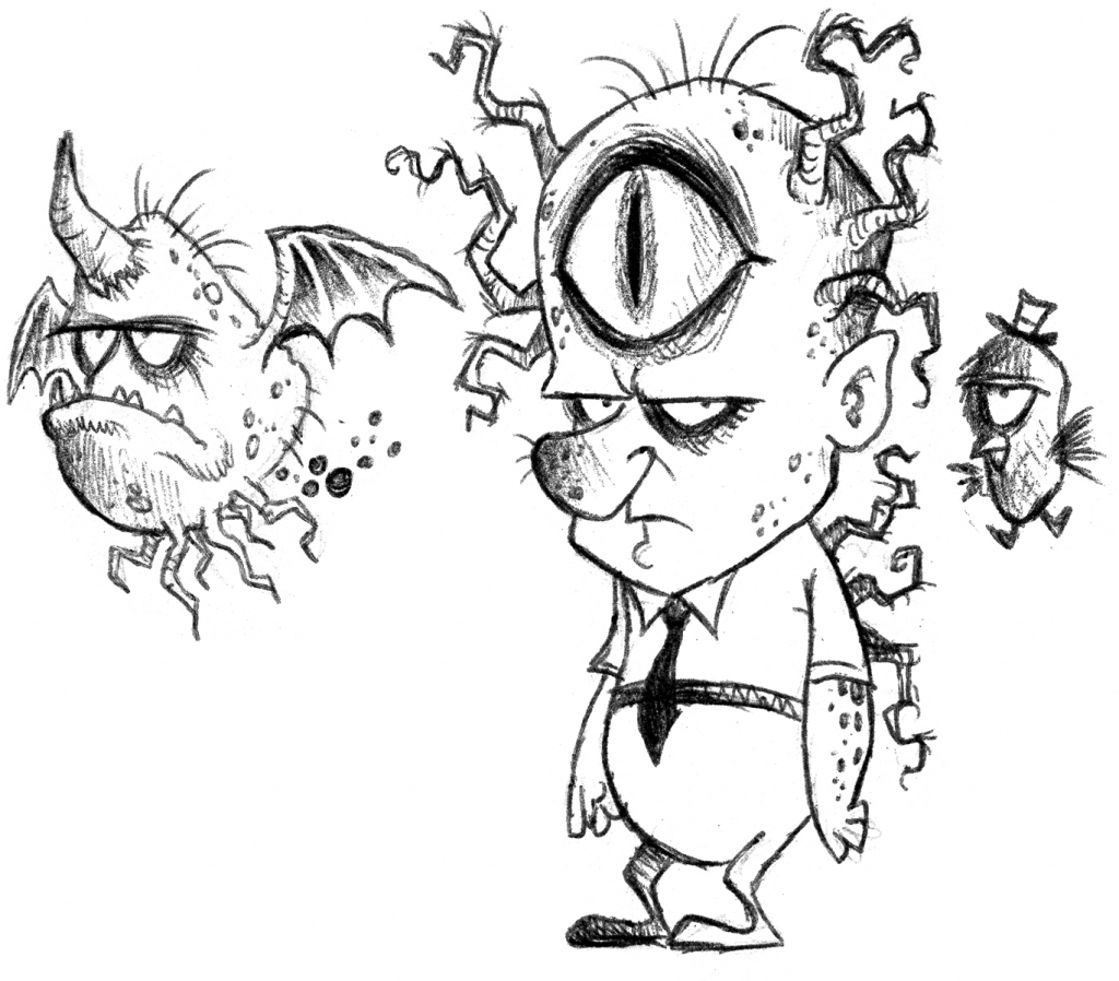 1024x898 Doodle Art Monster Simpel Doodle Art Monster Drawing How To Draw