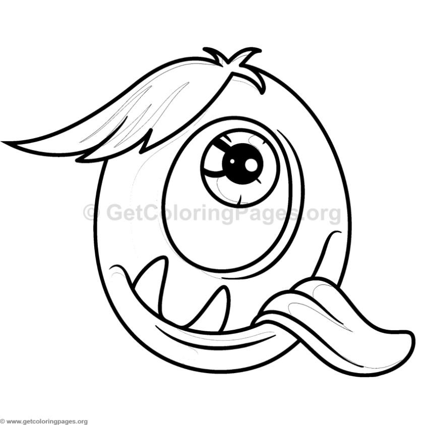 843x843 Cute Monster Alphabet Coloring Pages Letter Q
