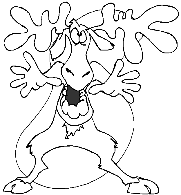 624x672 Funny Moose Coloring Pages