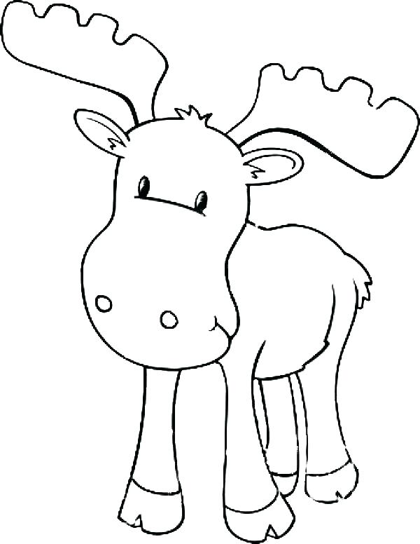 600x776 Moose Animal Coloring Pages Cute Moose Coloring Page Coloring