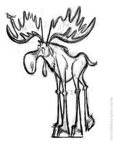 236x301 Cartoon Illustration Of A Moose With Moccasins Steps On Tiptoe