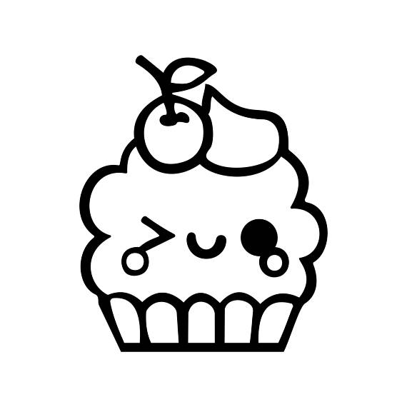 570x570 Cute Kawaii Cupcake Graphics Svg Dxf Eps Png Cdr Ai Pdf Vector