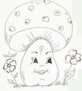289x320 Cogumelo Moldes Riscos Desenhos Molde Risco Desenho Mushroom