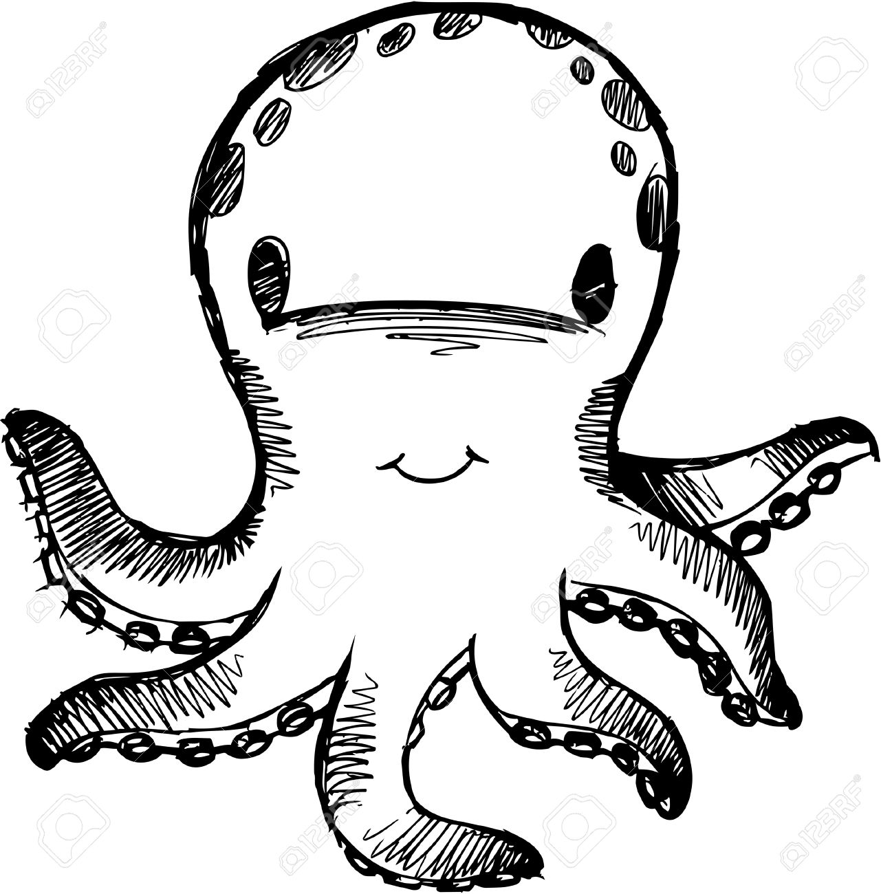 1281x1300 Doodle Sketchy Octopus Illustration Royalty Free Cliparts, Vectors