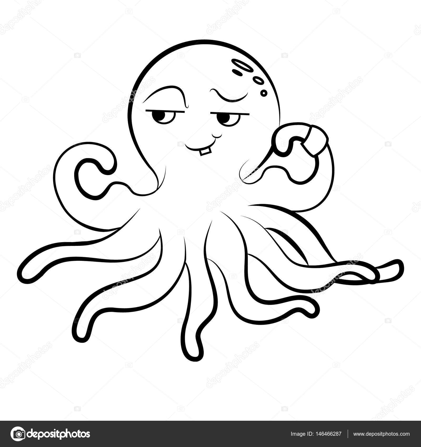 1600x1700 Coloring Cute Octopus. Octopus Athlete Stock Vector Dafna93