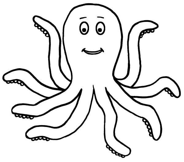 600x527 Cute Octopus Coloring Page Clipart Library
