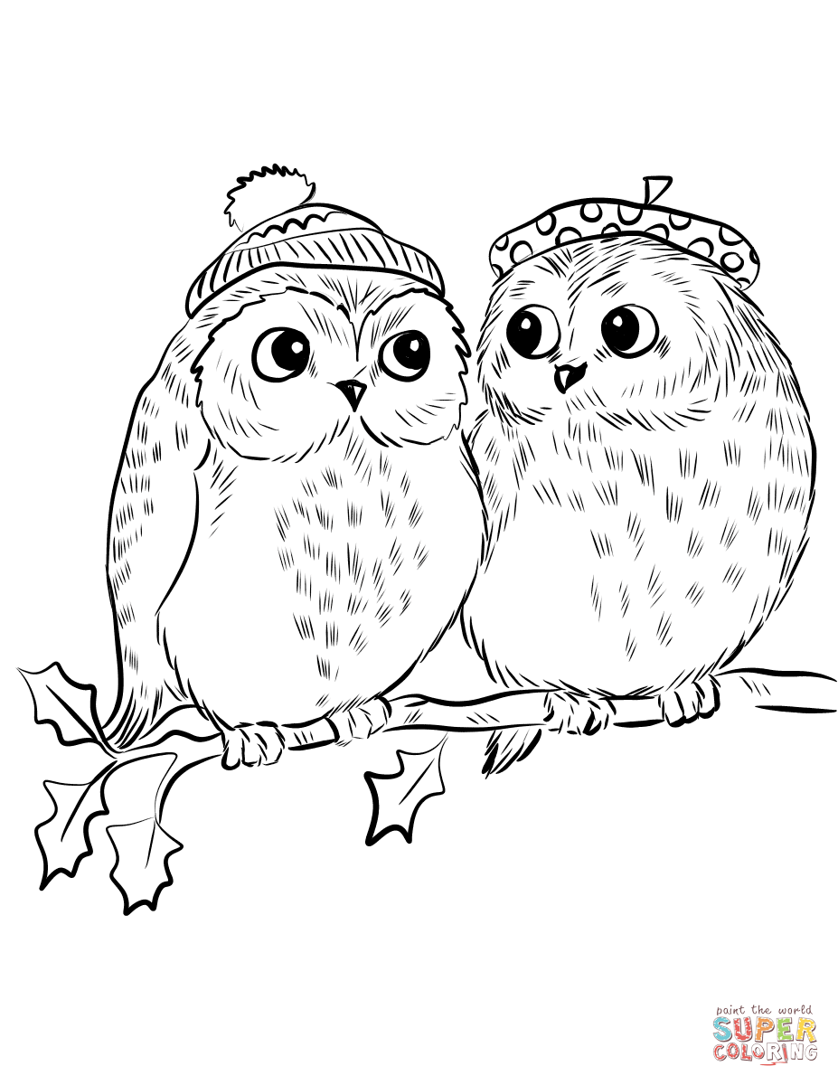 927x1200 Cute Owl Coloring Pages