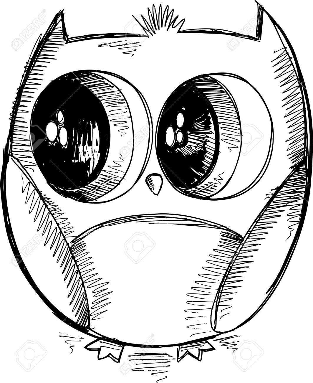 1063x1300 Cute Owl Sketch Doodle Vector Royalty Free Cliparts, Vectors,