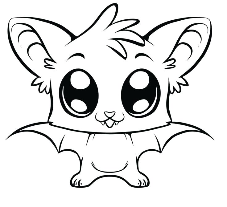736x672 Cool Coloring Pages For Halloween Print Bat Cute Easy Big Eye Free