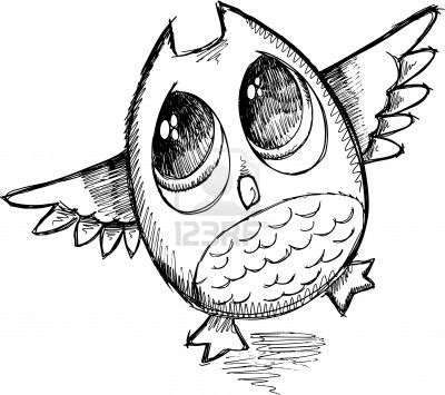 400x355 Cute Sketch Doodle Owl Vector Illustration Art Illustrations