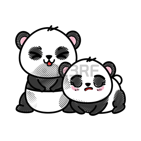 450x450 Cute Panda Bear Face Icon Vector Illustration Graphic Design