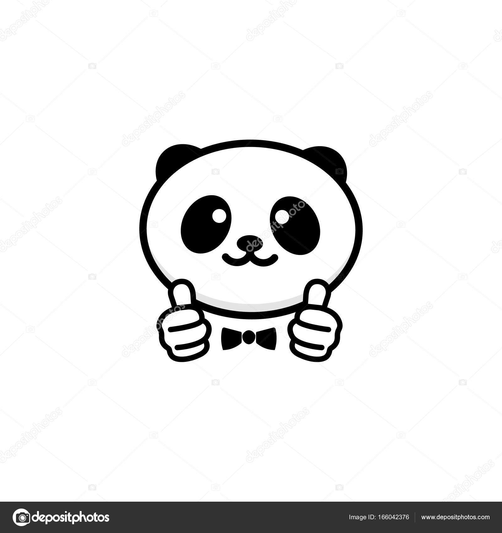1600x1700 Ok Logo. Funny Little Cute Panda Showing Gesture With Hand