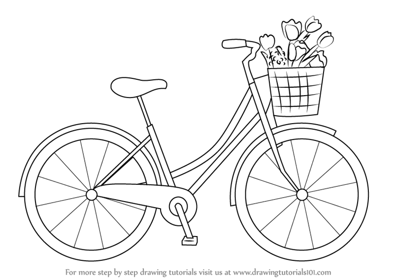 800x566 Step By Step How To Draw A Cute Bicycle