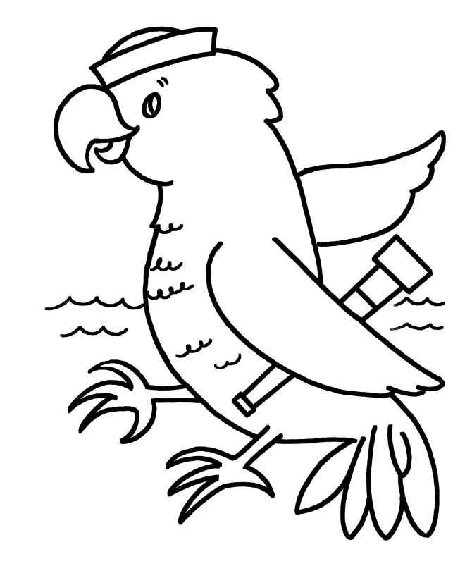 670x820 Simple Shapes Coloring Pages Parrot Sailor Bird Coloring Pages