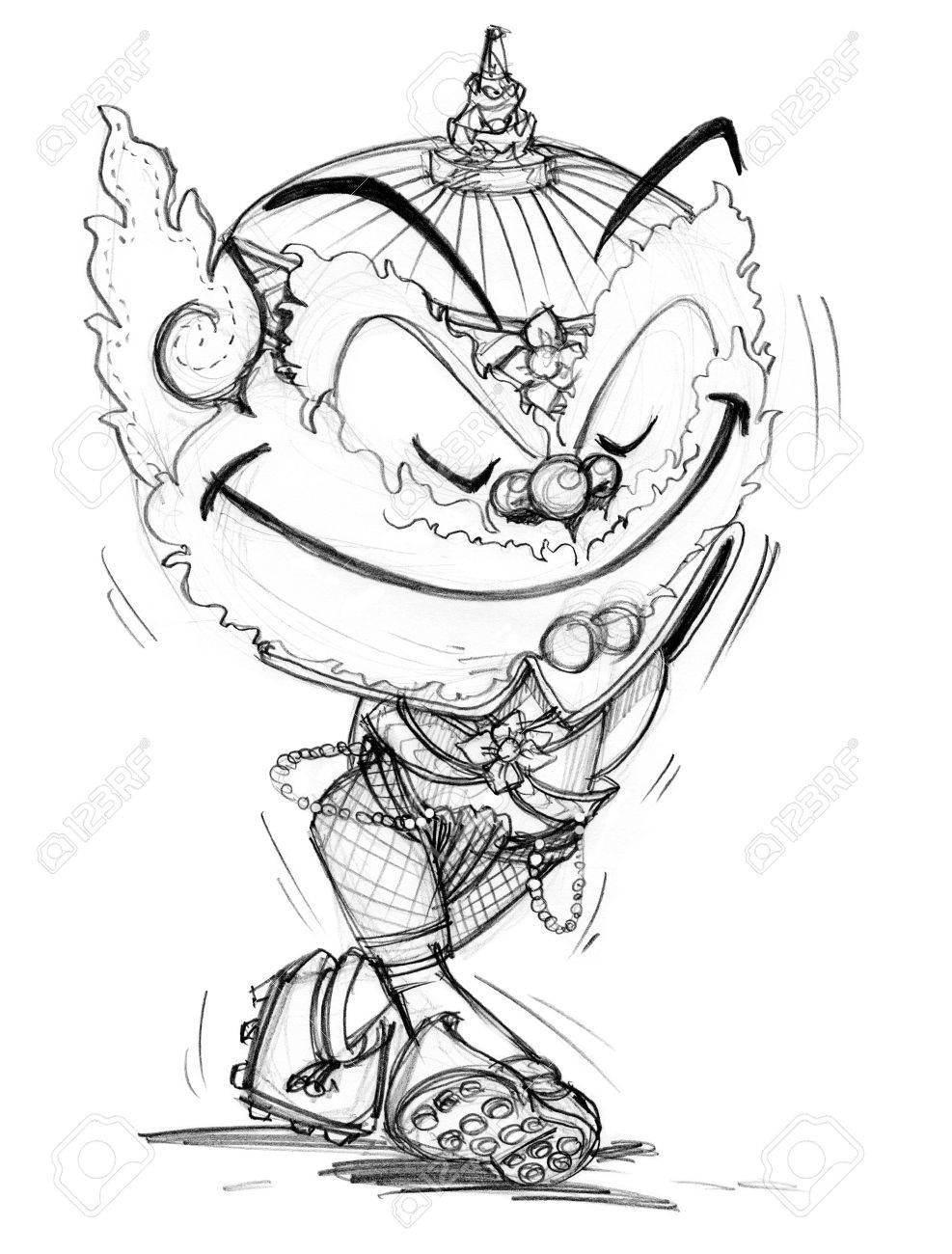 987x1300 Happiness And Walking Thai Giant Cartoon Cute, Character Pencil