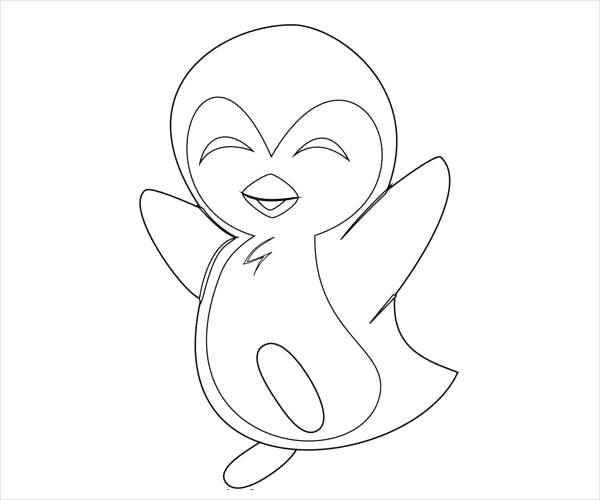 600x500 Cute Penguin Coloring Pages Cute Penguin Coloring Pages