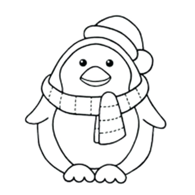 768x768 Cute Penguin Coloring Pages